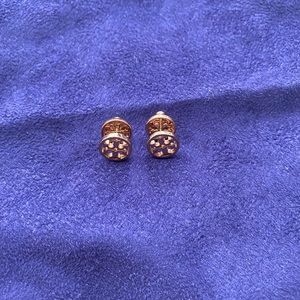 stud rose gold tory burch earrings